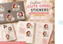 design cute winter teacher reward stickers and chibi